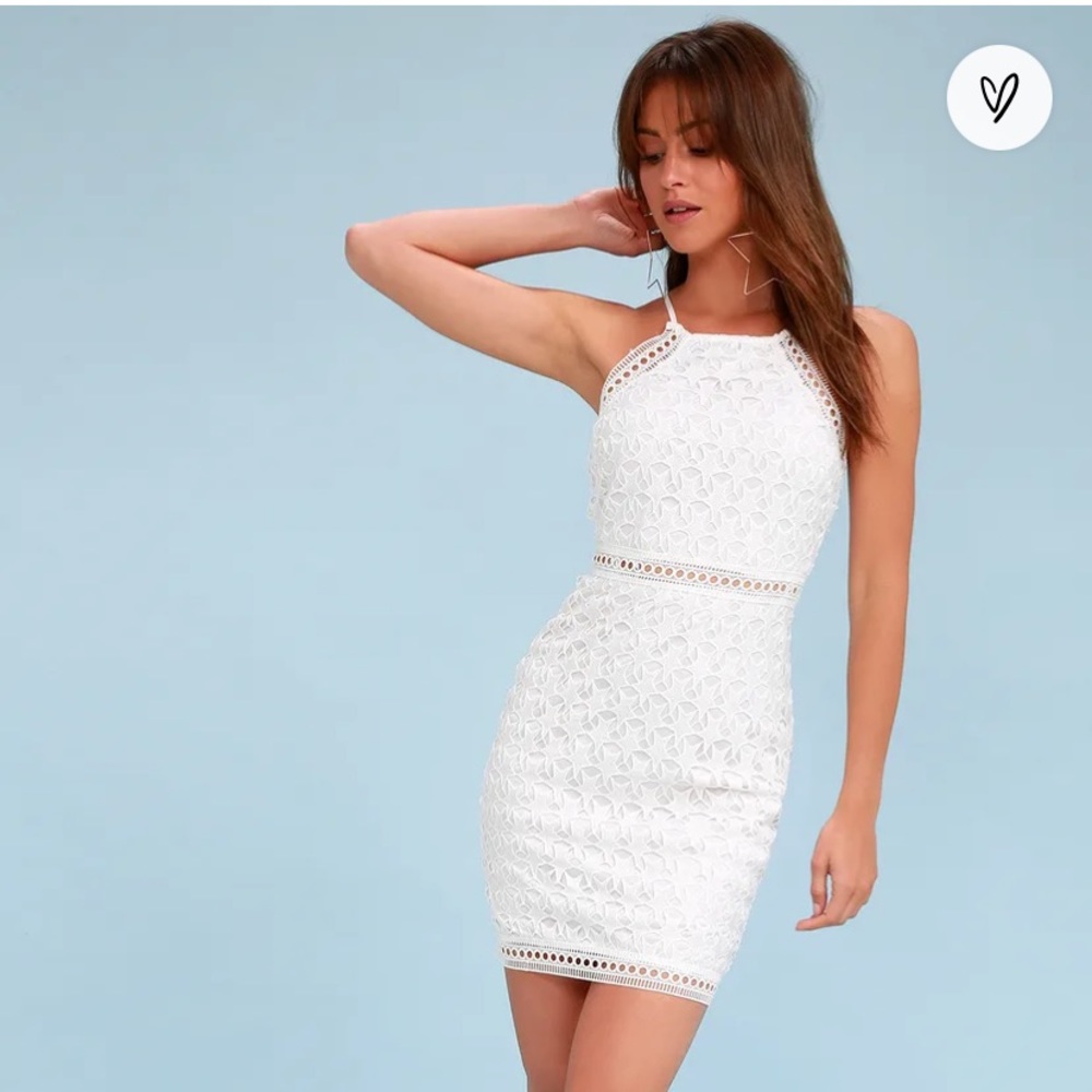 White crochet lace Lulus dress